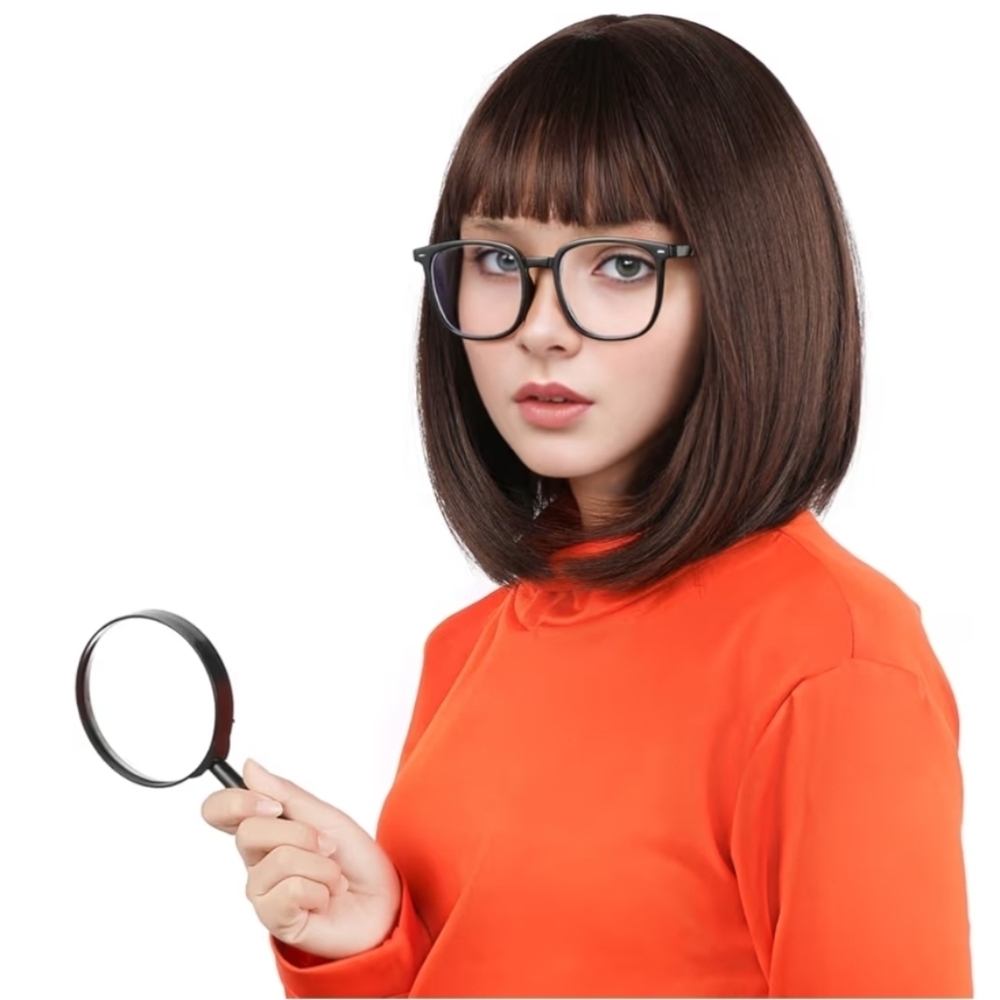 Velma Wig - Brown Bob Wig with Glasses